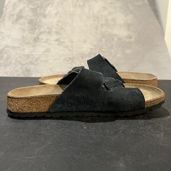 Betula Birkenstock Arizona Mens 7 Narrow Black Suede Leather Strap Sandals main image 9